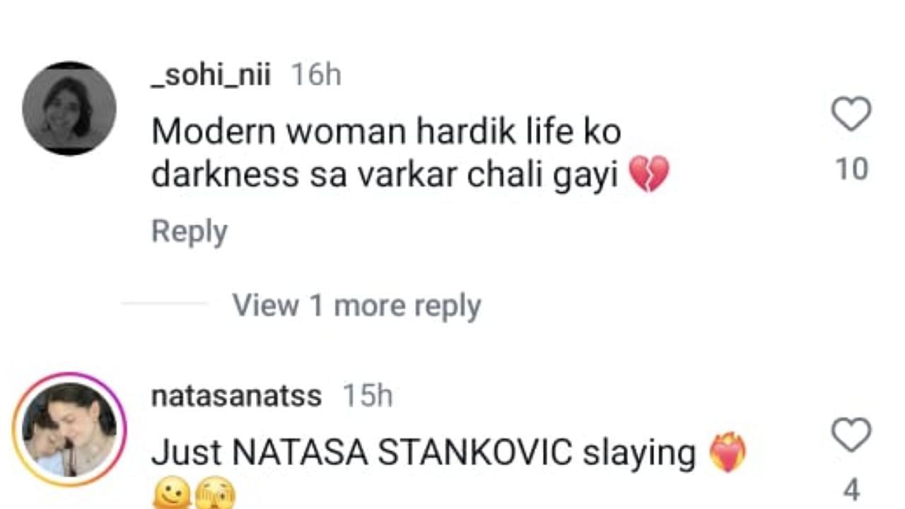 फैन ने नताशा पर कसा तंज (photo credit: instagram/natasastankovic__)
